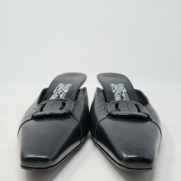 Salvatore Ferragamo Black Leather Mules - Picture 3 of 8